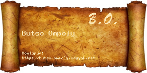 Butso Ompoly névjegykártya